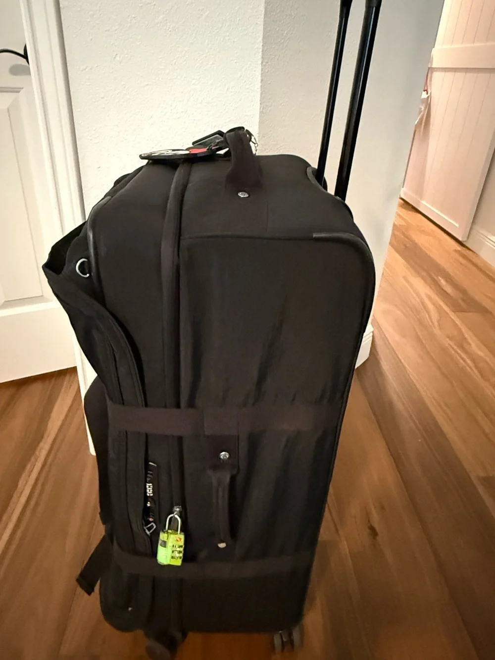 Black Rolling Travel Duffel Bag - Kipling-Inspired